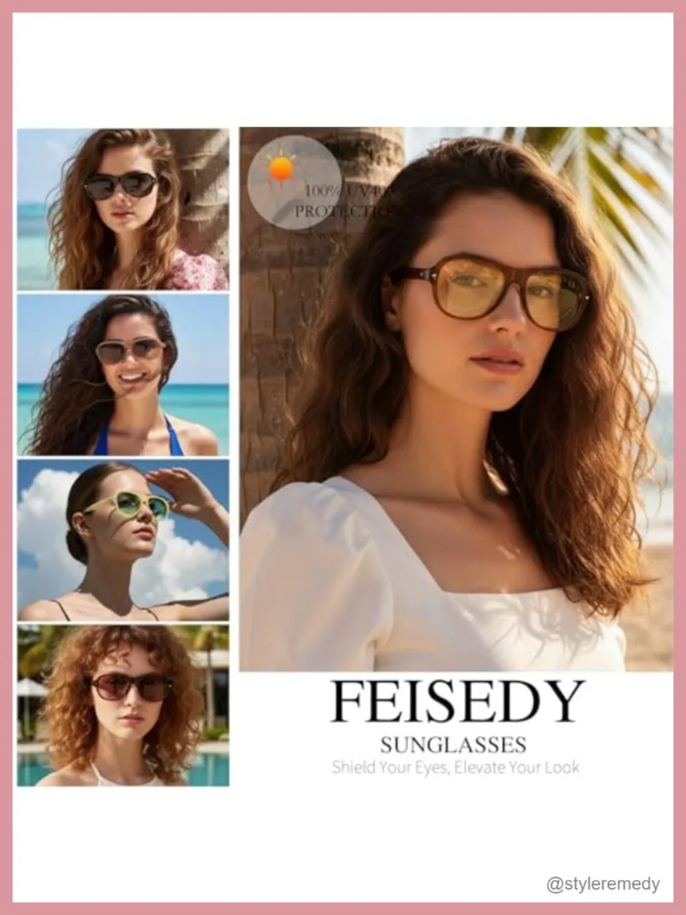 Square Retro Aviator Sunglasses UV400 Protection Plastic Frame